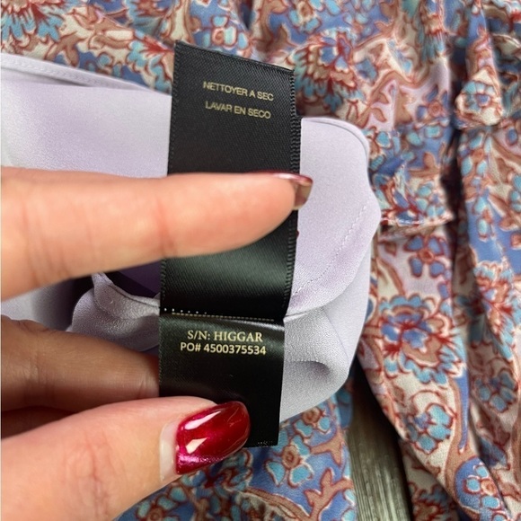 Frye Violet Dusk Paisley Floral Peasant Top Size XS - Picture 11 of 11